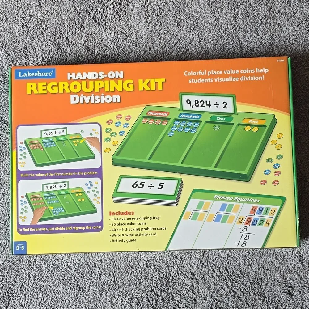 Hands-On Division Regrouping Kit Lakeshore 3rd 4th 5th Grade Ages 8-10 NEW NIB